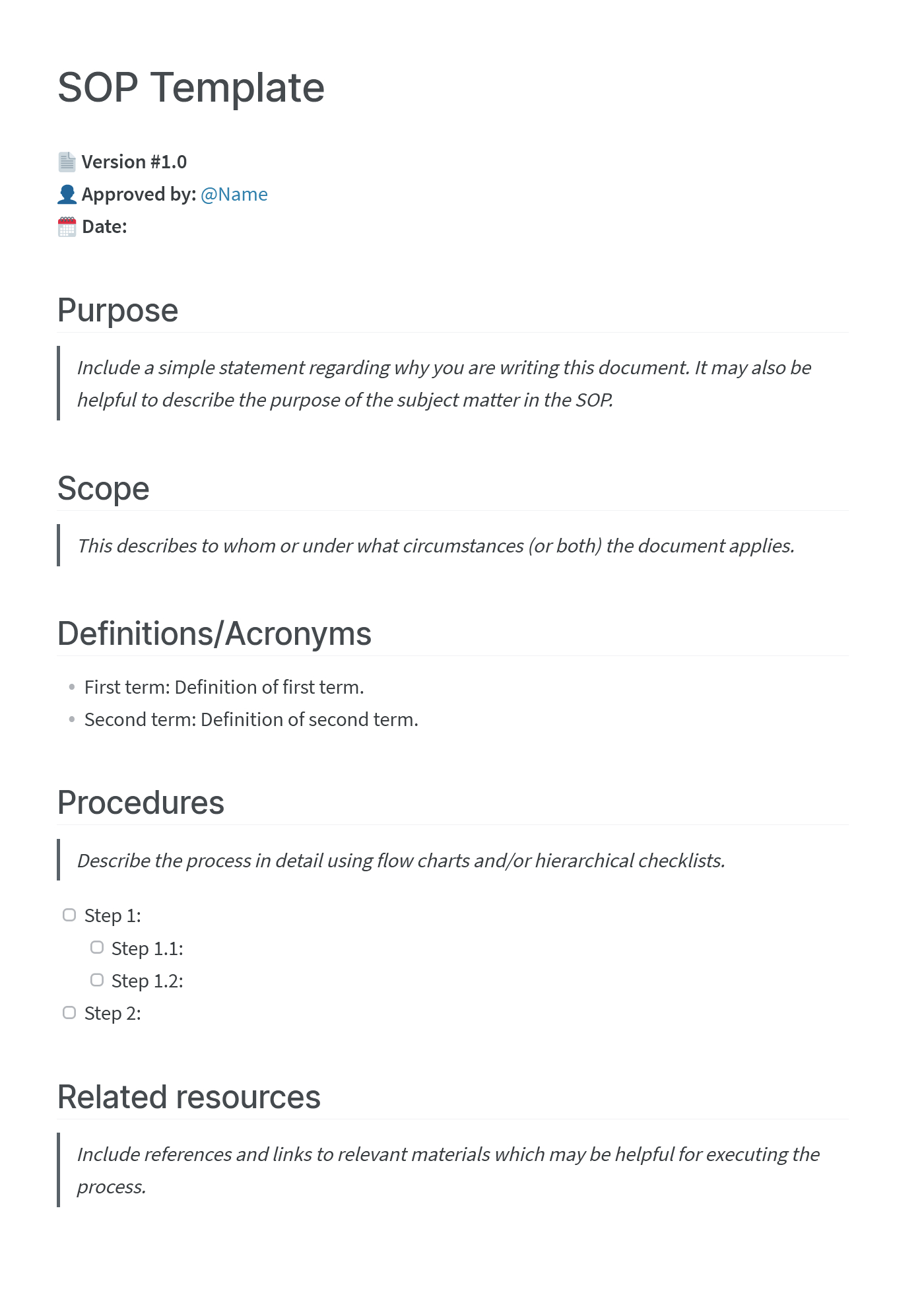 Process Documentation: Examples, Templates, And Tips with Procedure Document Sample Template