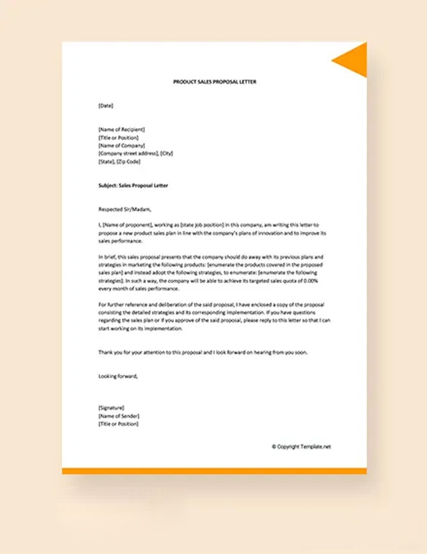 Product Sales Proposal Letter Template In Google Docs, Pages, Word regarding Sales Proposal Sample Template