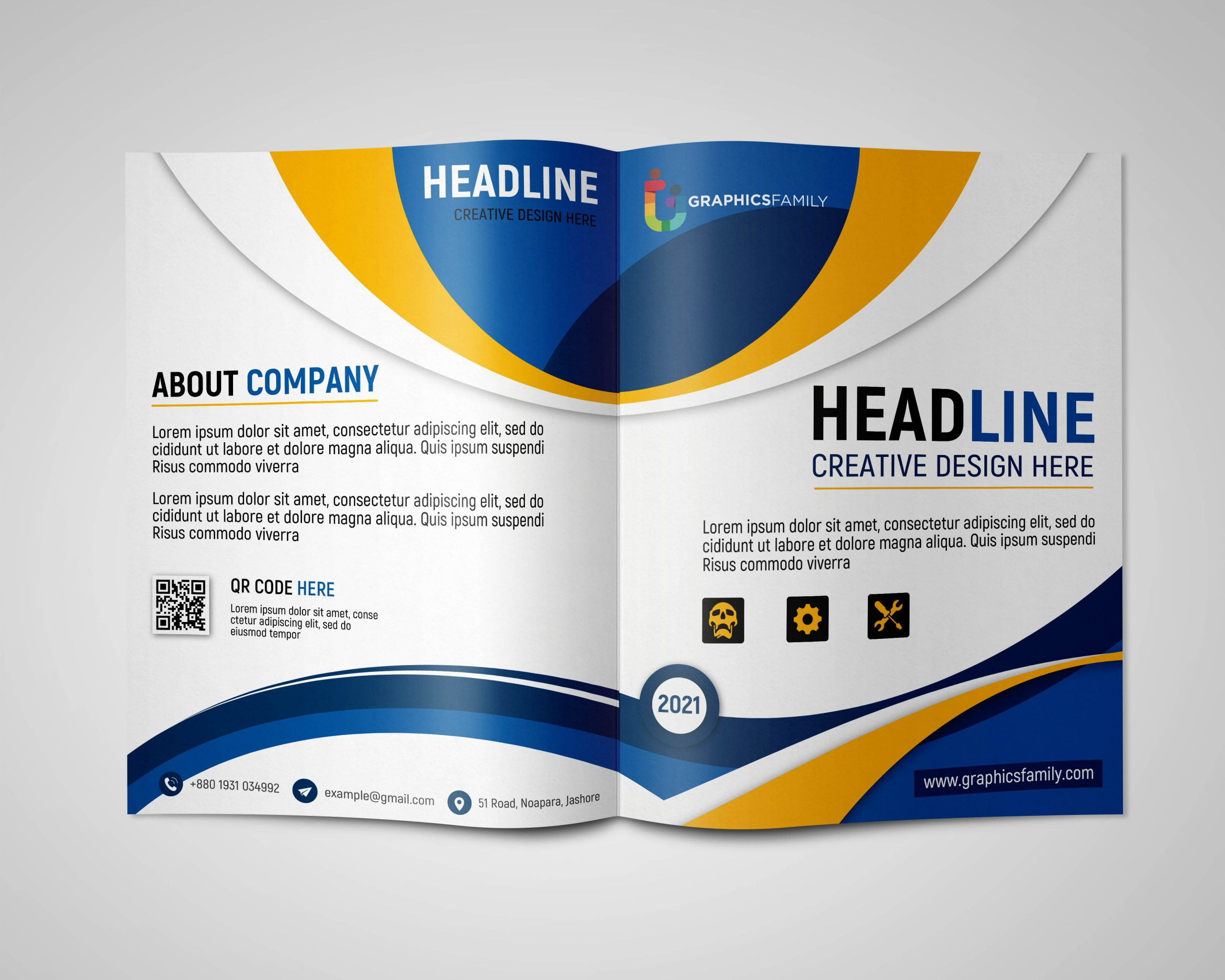 Professional Bifold Brochure Design Template – Graphicsfamily within Free Brochure Design Sample Templates