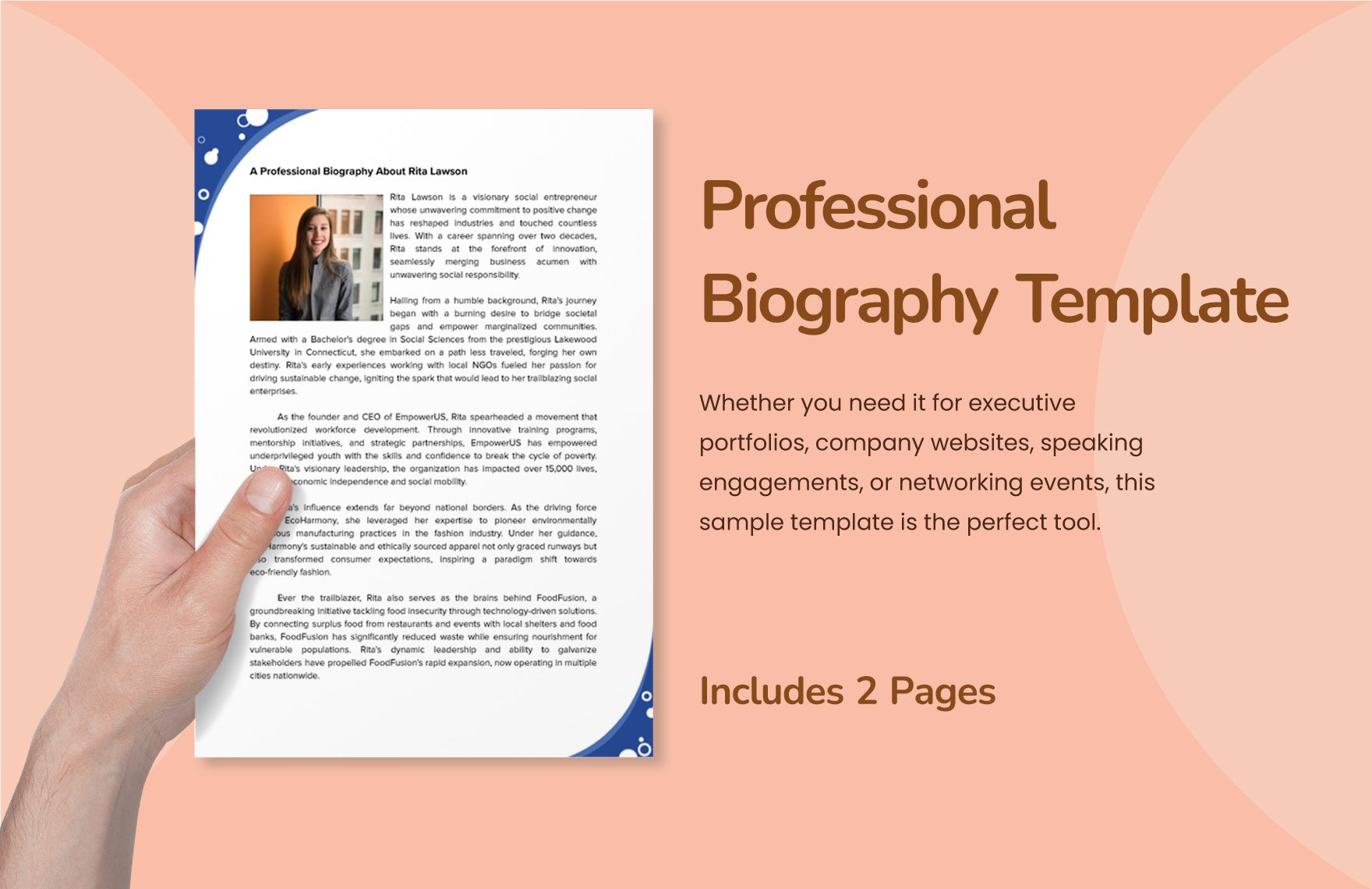 Professional Biography Template In Word, Pdf, Google Docs pertaining to Free Biography Template Samples