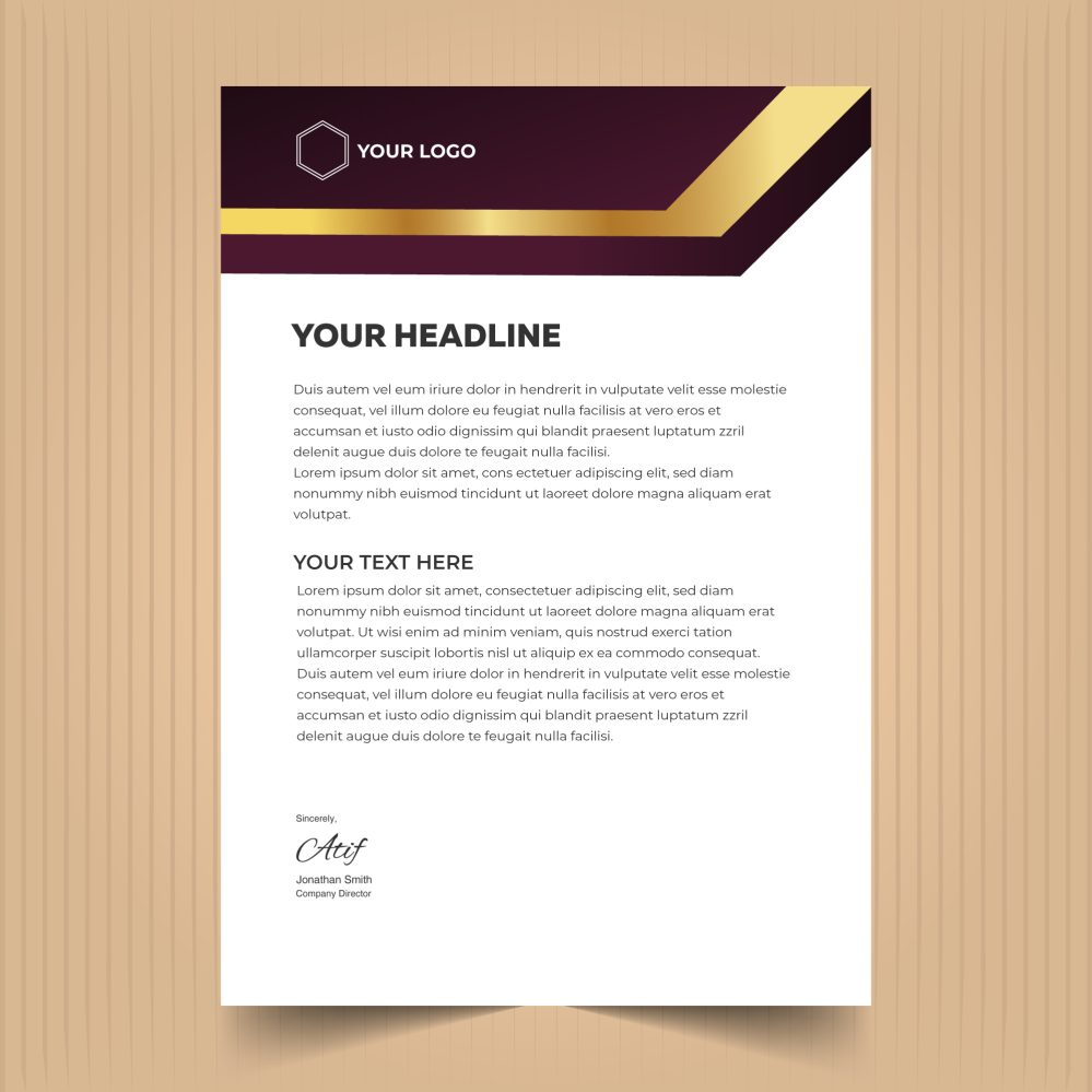 Professional Business Letterhead Template Design – Graphicsfamily inside Business Letterhead Sample Templates