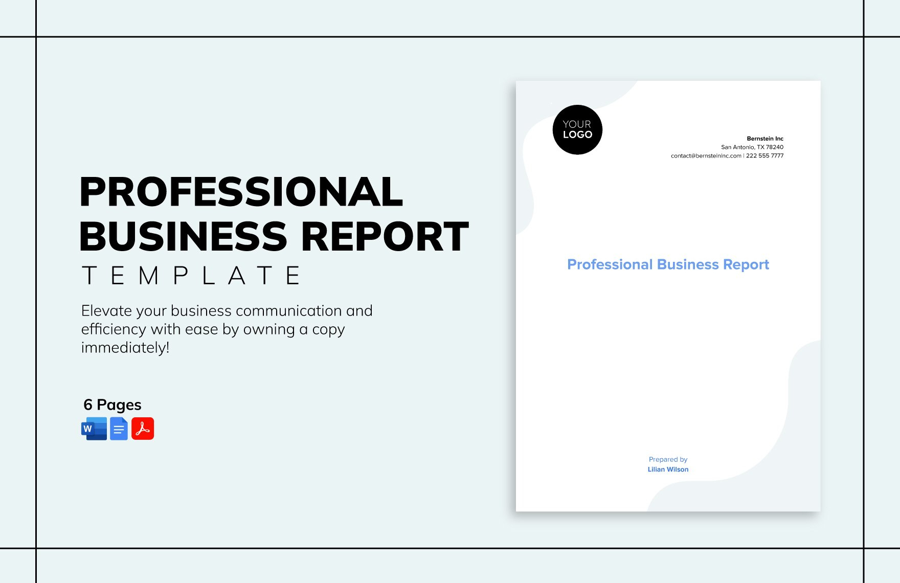 Professional Business Report Template In Word, Pdf, Google Docs throughout Business Report Sample Template