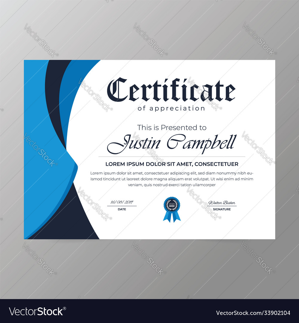 Professional Diploma Certificate Template Vector Image regarding Diploma Certificate Sample Template