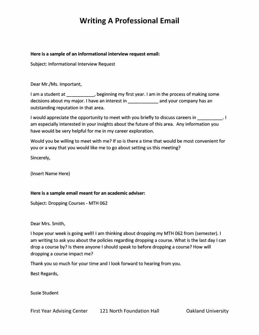 Professional Email Writing - 9+ Examples, Format, Pdf intended for Professional Writing Sample Template