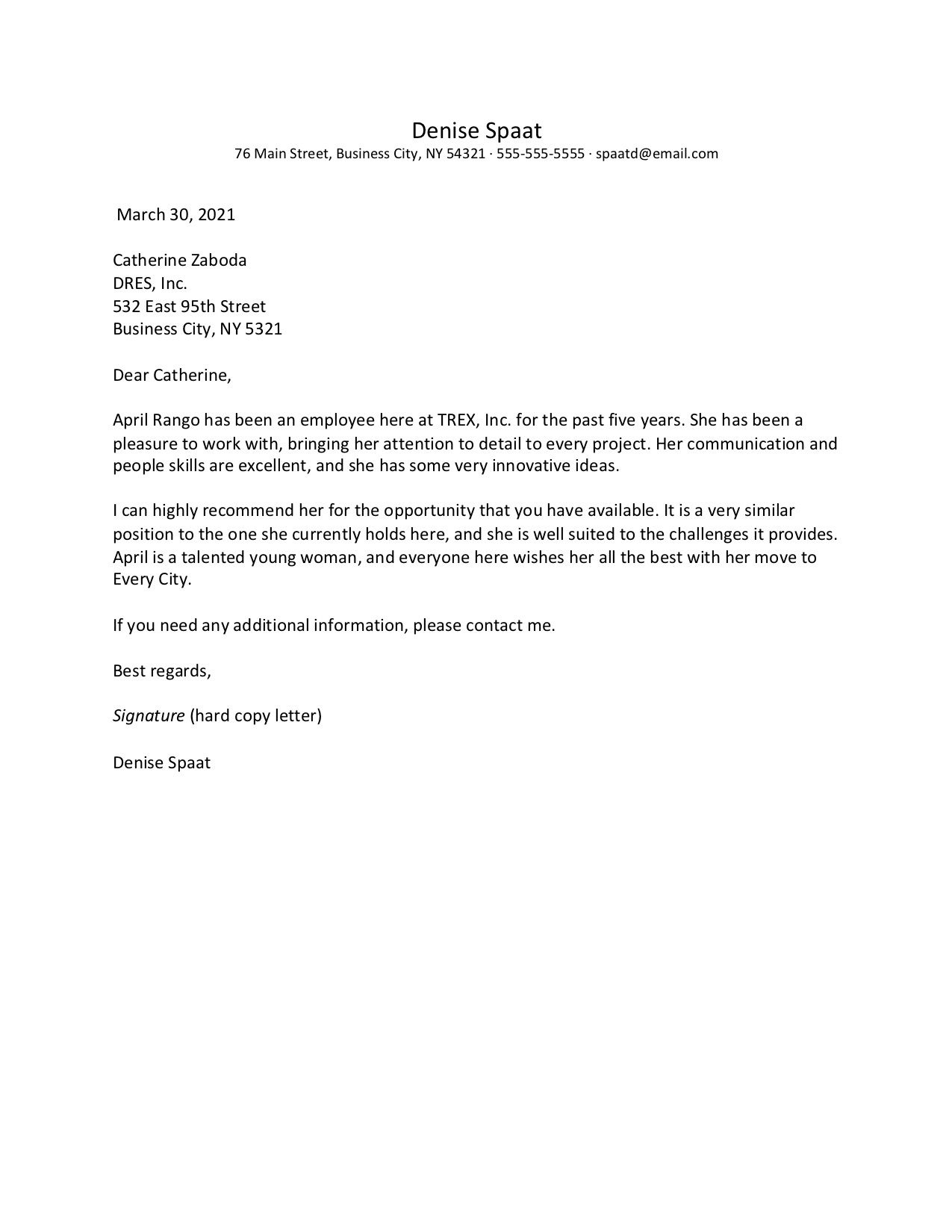 Professional Reference Letter Examples intended for Job Reference Sample Template