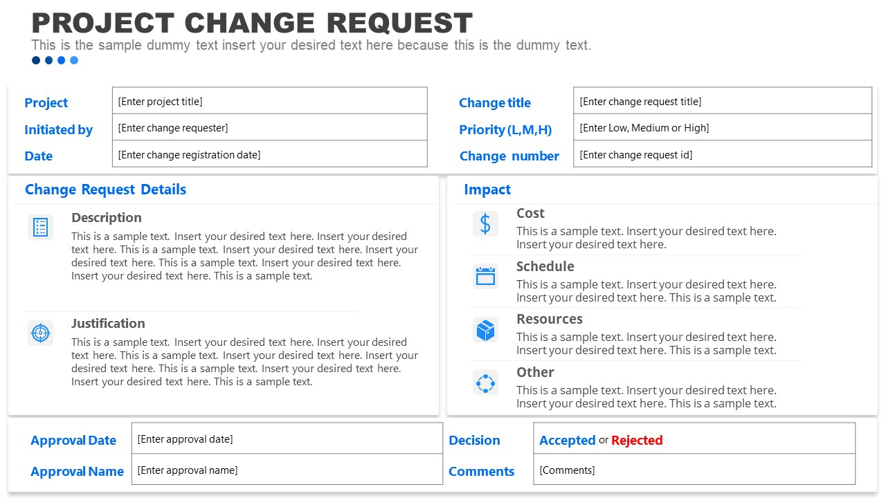 Project Change Request Template - Slidemodel regarding Change Request Template Sample