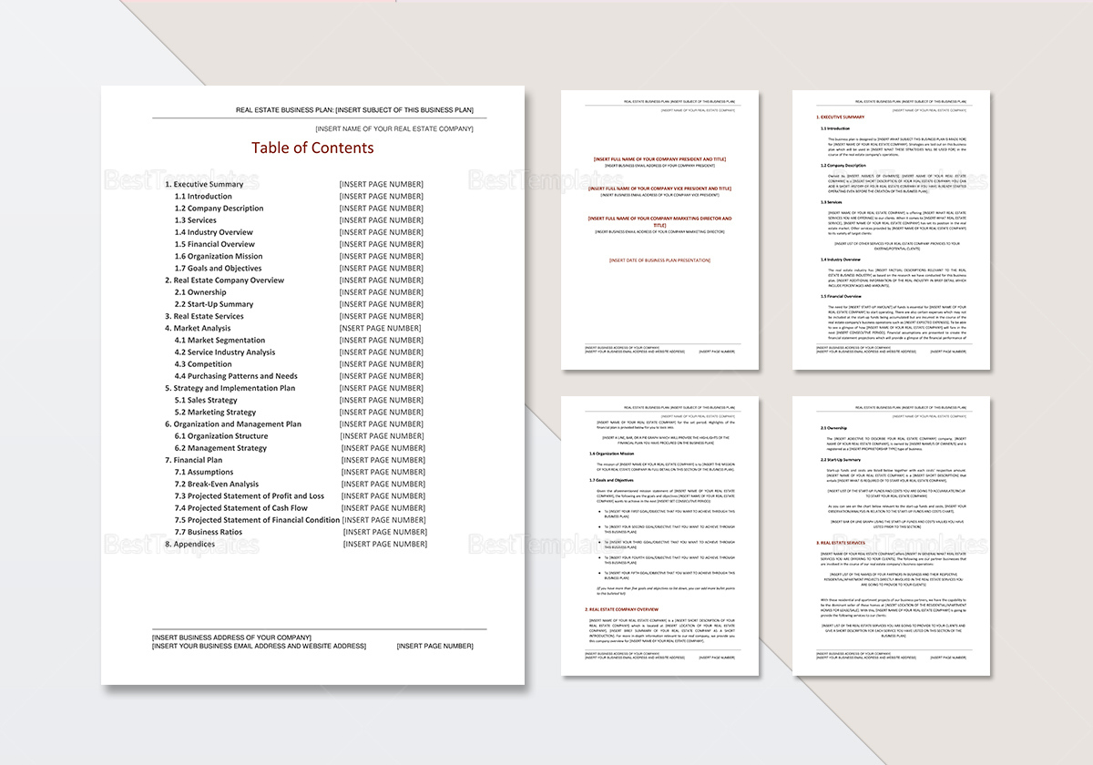 Project Plan Template In Word, Google Docs, Apple Pages pertaining to Real Estate Business Plan Sample Template