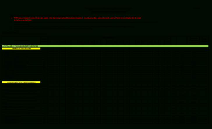 Procurement Plan Sample Template