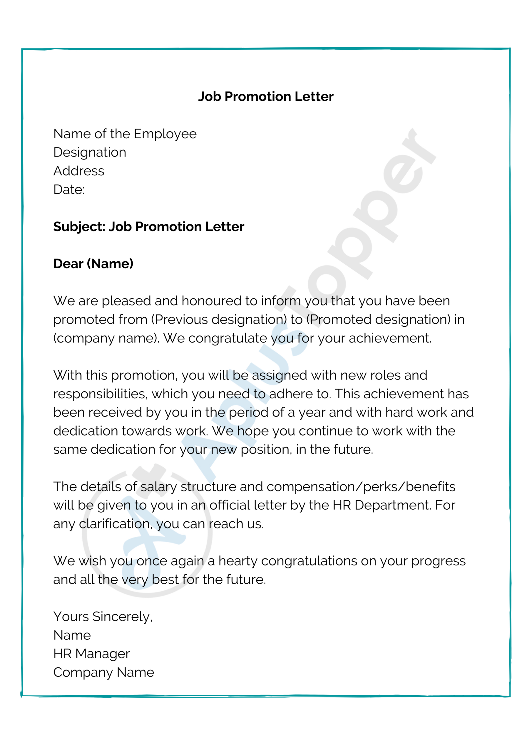 Promotion Letter | Format, Templates, Promotion Letter To Employee intended for Promotion Letter Template Sample