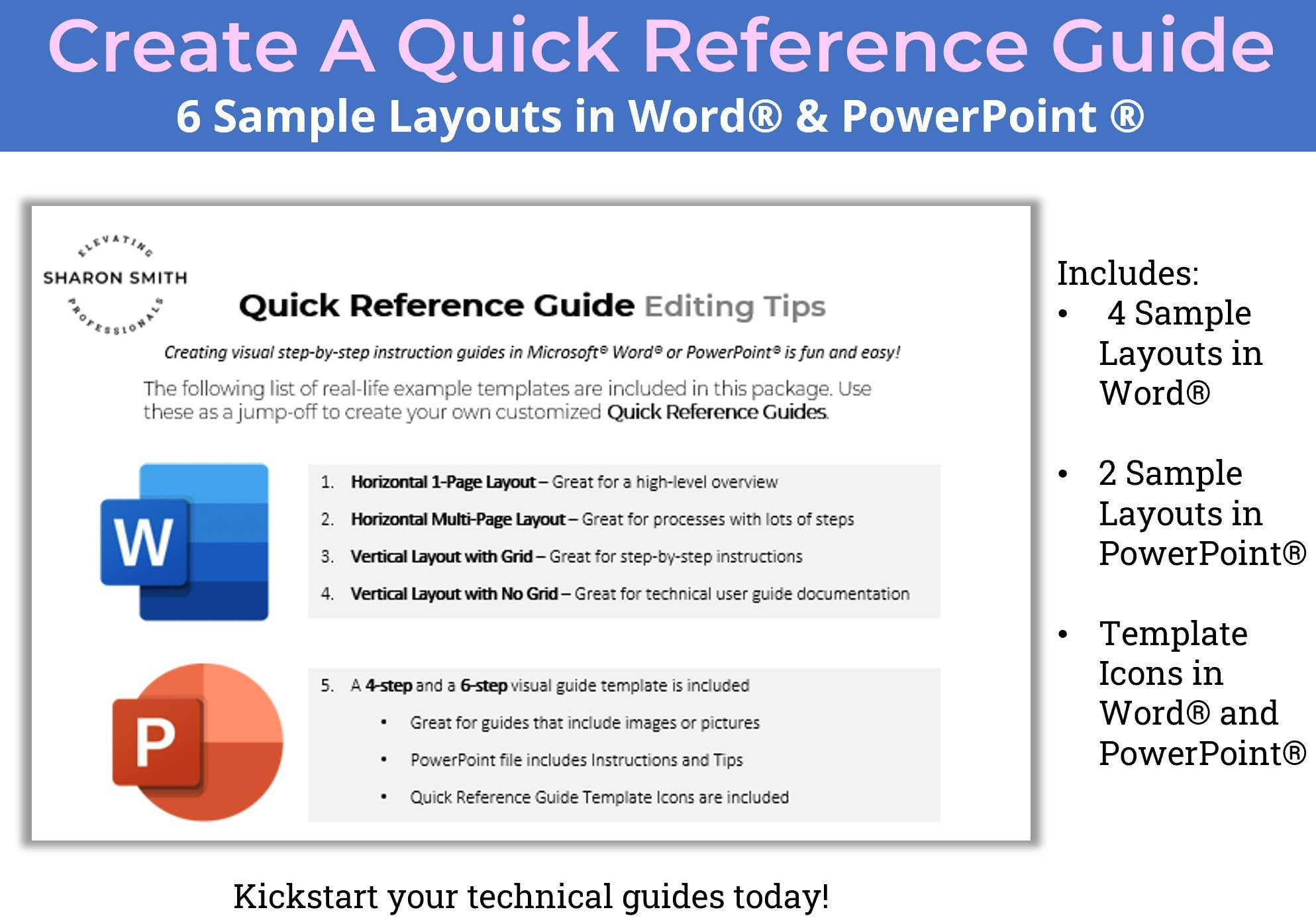 Quick Reference Guide Templates Visual How-To Instructions For with regard to Sample Quick Reference Guide Template