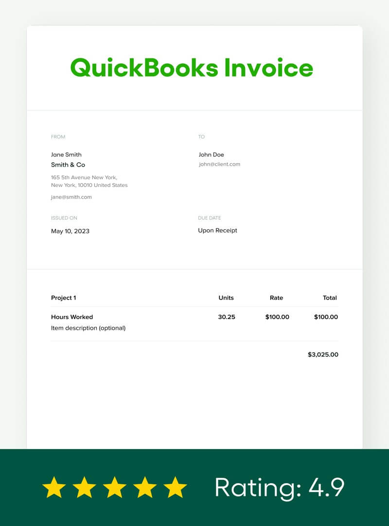 Quickbooks Invoice Template (Free - 2024 Updated) - Bonsai within Quickbooks Sample Invoice Template