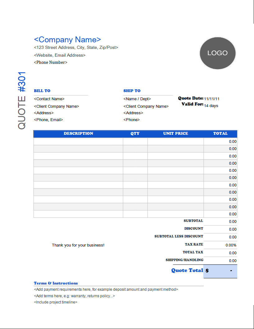 Quote Template - Invoice Simple in Quotation Sample Template