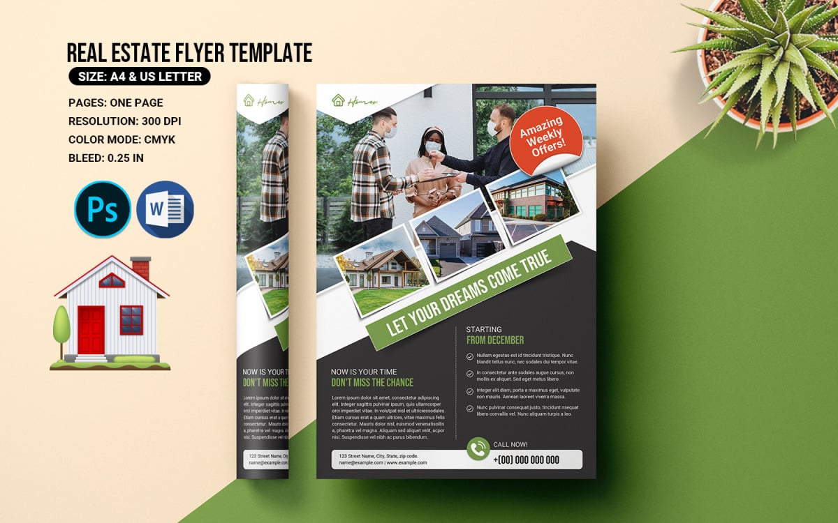 Real Estate Company Flyer Template. Word &amp;amp; Psd within Real Estate Flyer Template Sample