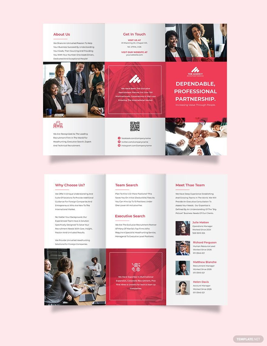 Recruitment Brochure Templates In Word - Free Download | Template for Brochure Sample Template