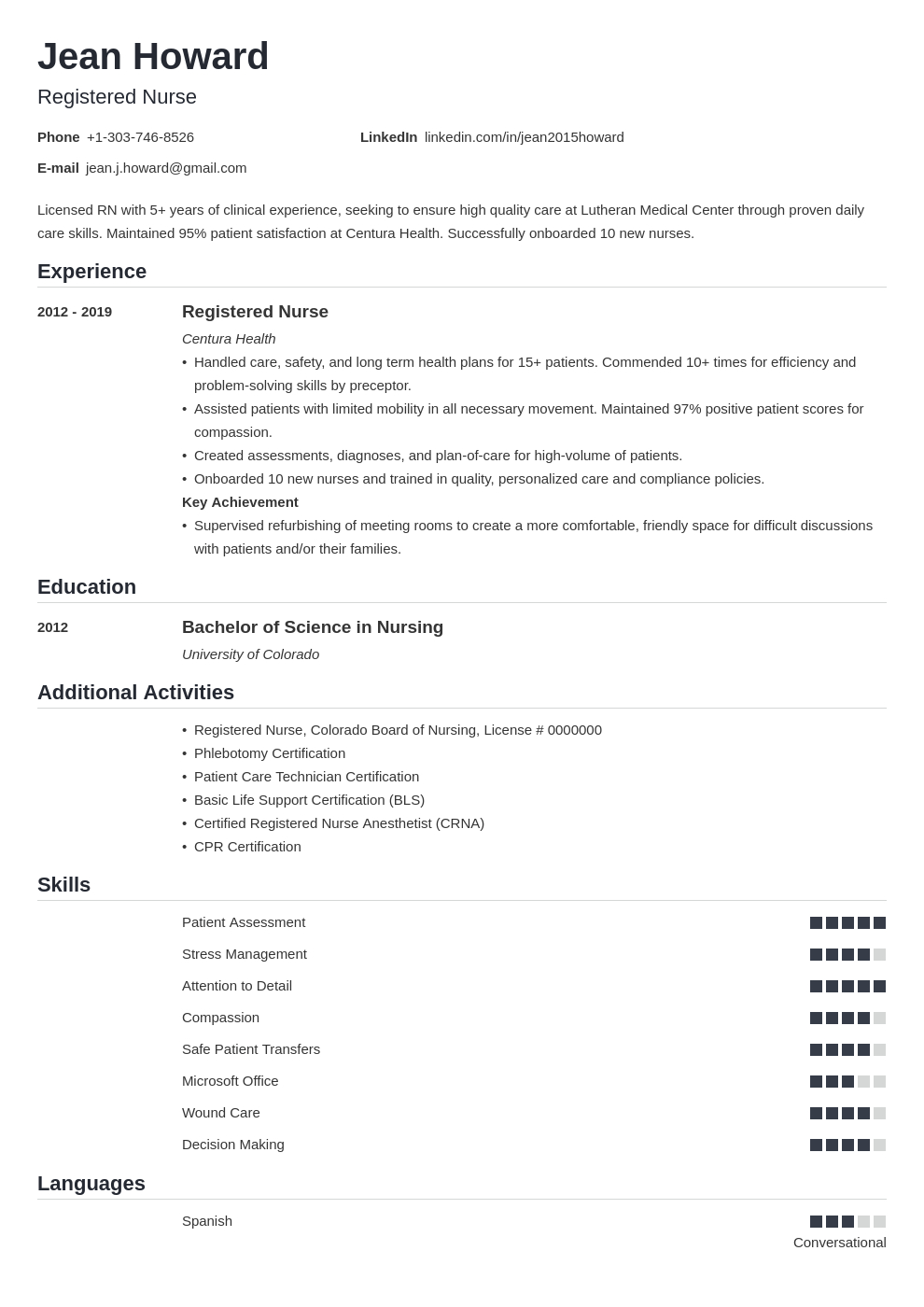 Registered Nurse (Rn) Resume Examples &amp;amp; Templates 2024 inside Registered Nurse Resume Sample Template