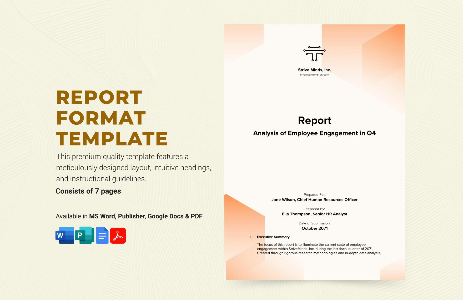 Report Format Template In Google Docs, Publisher, Pdf, Word inside Free Report Sample Template