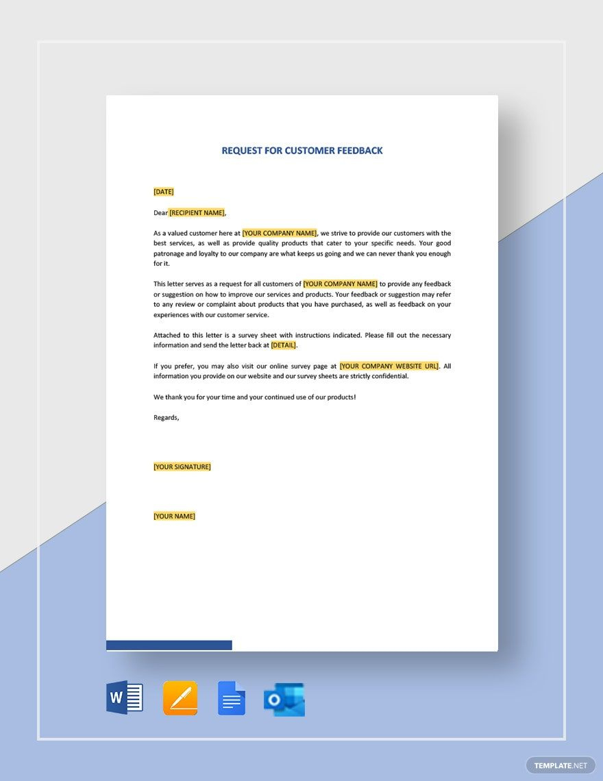 Request For Customer Feedback Template In Google Docs, Pages, Word for Sample Request for Review Template
