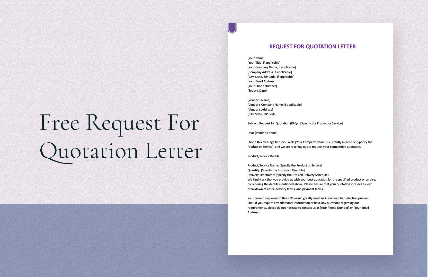 Request For Quotation Letter In Word, Google Docs - Download for Quotation Request Email Sample Template