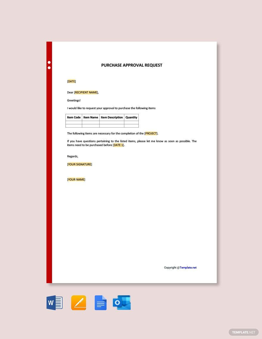 Request Letter For Approval Templates In Word - Free Download with regard to Sample Approval Email Template