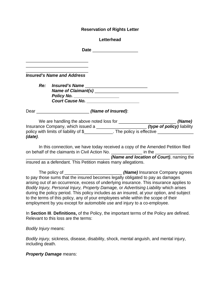 Reservation Of Rights: Pre-Built Template | Airslate Signnow intended for Reservation of Rights Letter Sample Template