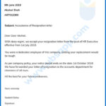 Resignation Acceptance Letter   Format, Meaning, Importance, And Regarding Resignation Acceptance Letter Template Sample