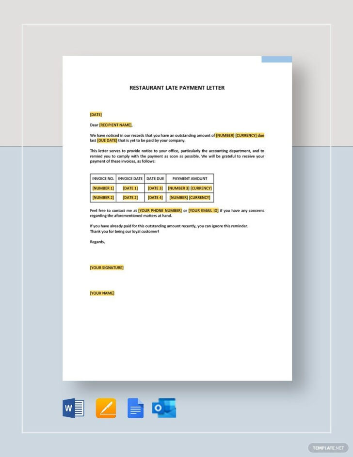 Invoice Letter Sample Template