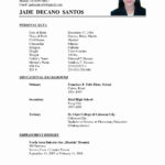 Resume Format Sample   Resume Format In Simple Resume Templates Sample