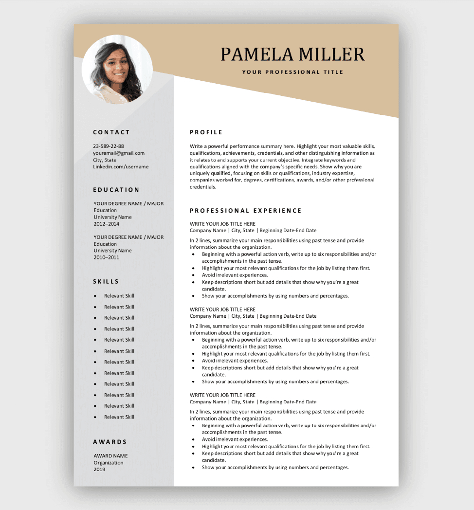 Resume Templates | Free Download | Customize In Microsoft Word in Free Printable Resume Sample Templates