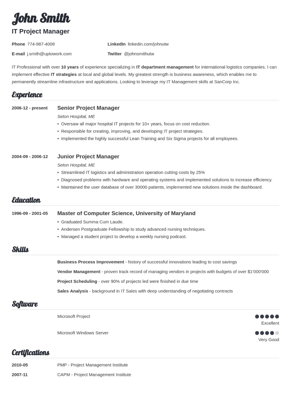 Resume Templates To Download And Print throughout Resume Sample Templates