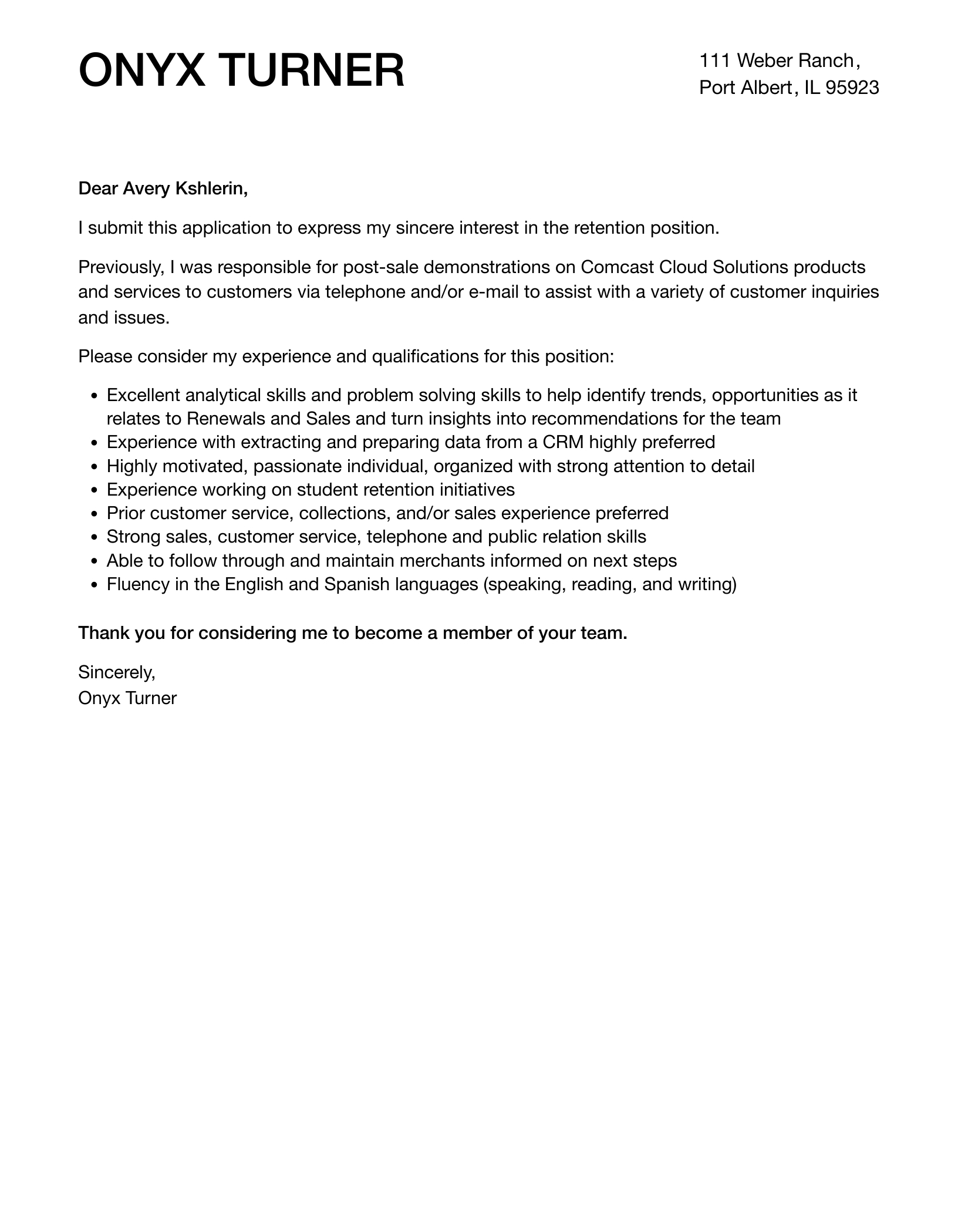 Retention Cover Letter | Velvet Jobs regarding Retention Letter Sample Template