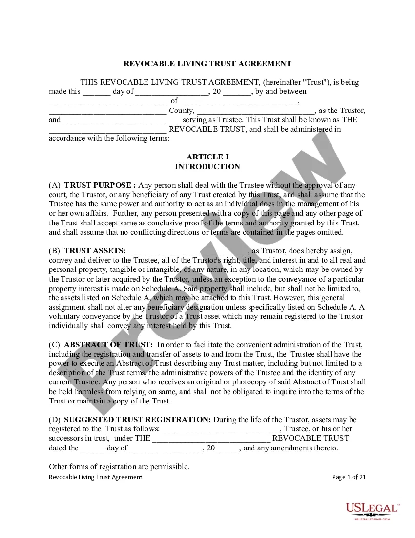 Revocable Living Trust For Minors - Living Trust Sample Pdf | Us in Living Trust Sample Template