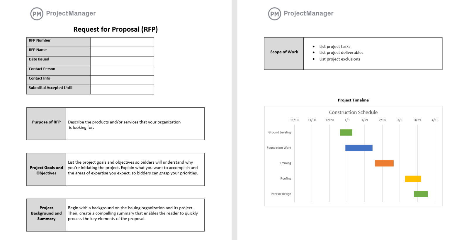 Rfp Template (Request For Proposal) - Free Word Download in Request For Proposal Template Sample