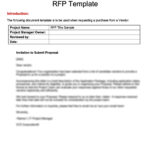 Rfp Template | Request For Proposal Template | Norex It Community Intended For Rfp Document Sample Template