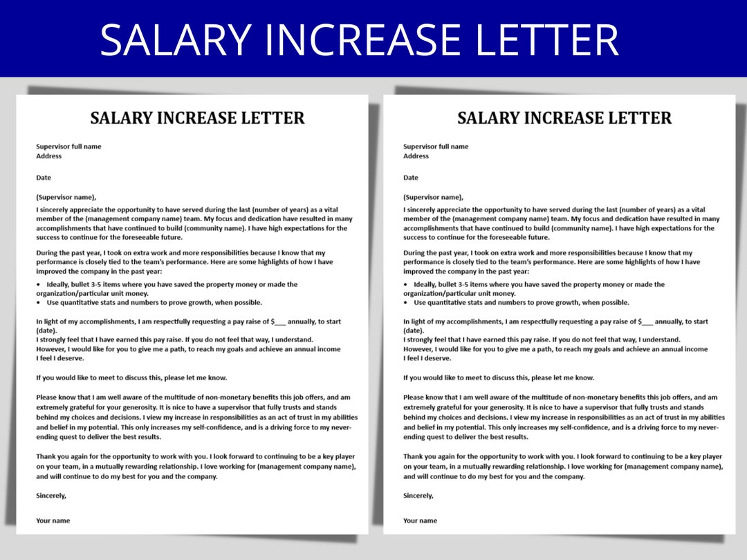 Salary Increase Letter Template: Employee Raise Request within Pay Raise Letter Sample Templates