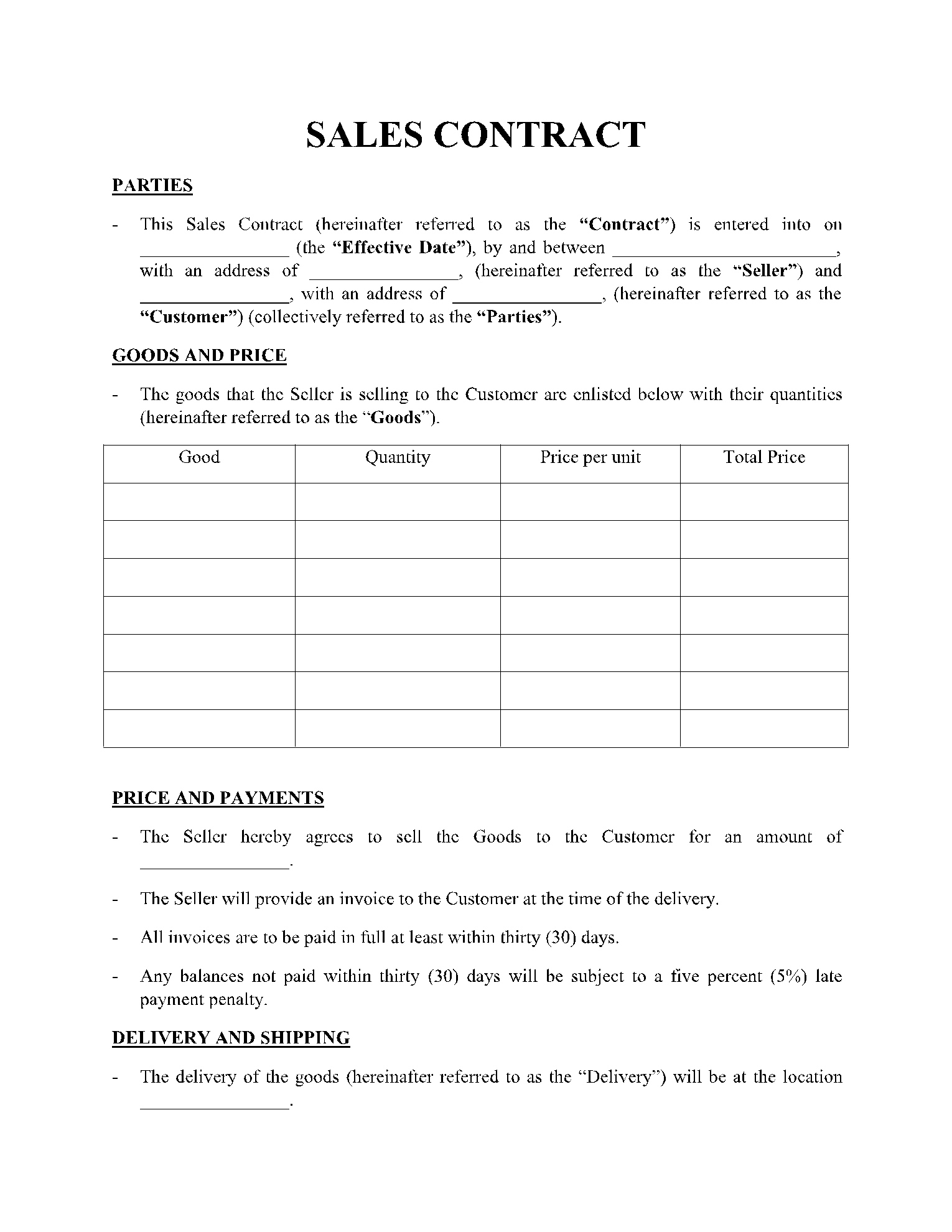 Sales Contract Template In 2021: Get Free Sample - Cocosign in Sales Agreement Sample Template