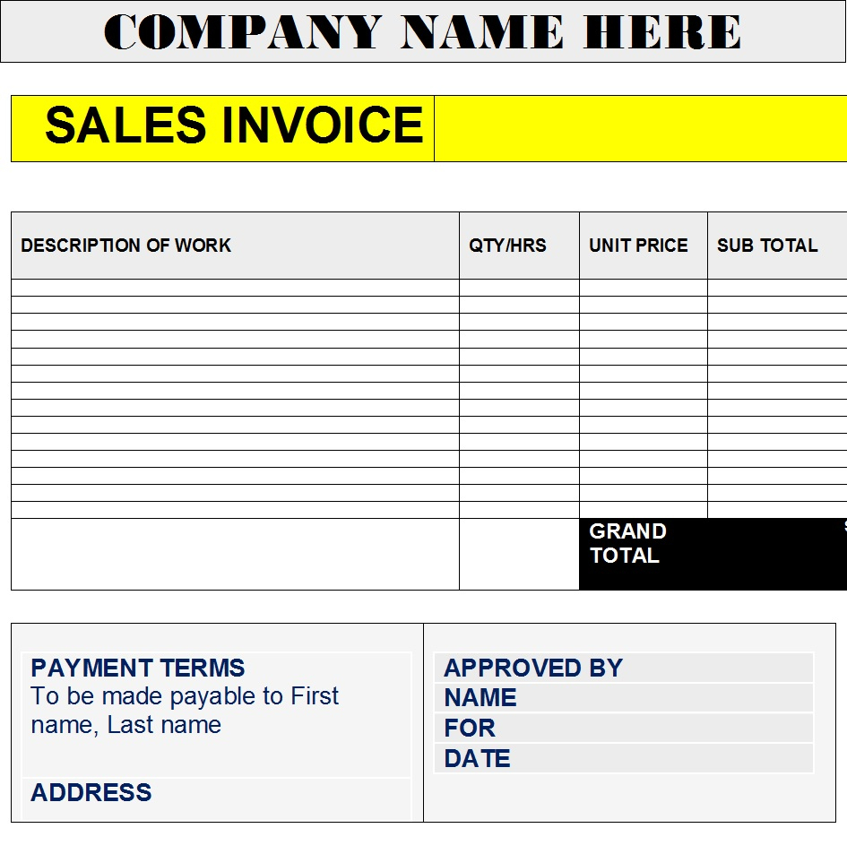 Sales Invoice Format Templates - Free Report Templates pertaining to Sales Invoice Template Sample