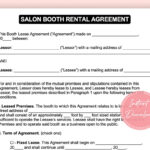 Salon Booth Rental Agreement Hair Salon Rental Agreement Barber With Regard To Salon Booth Rental Agreement Sample Template