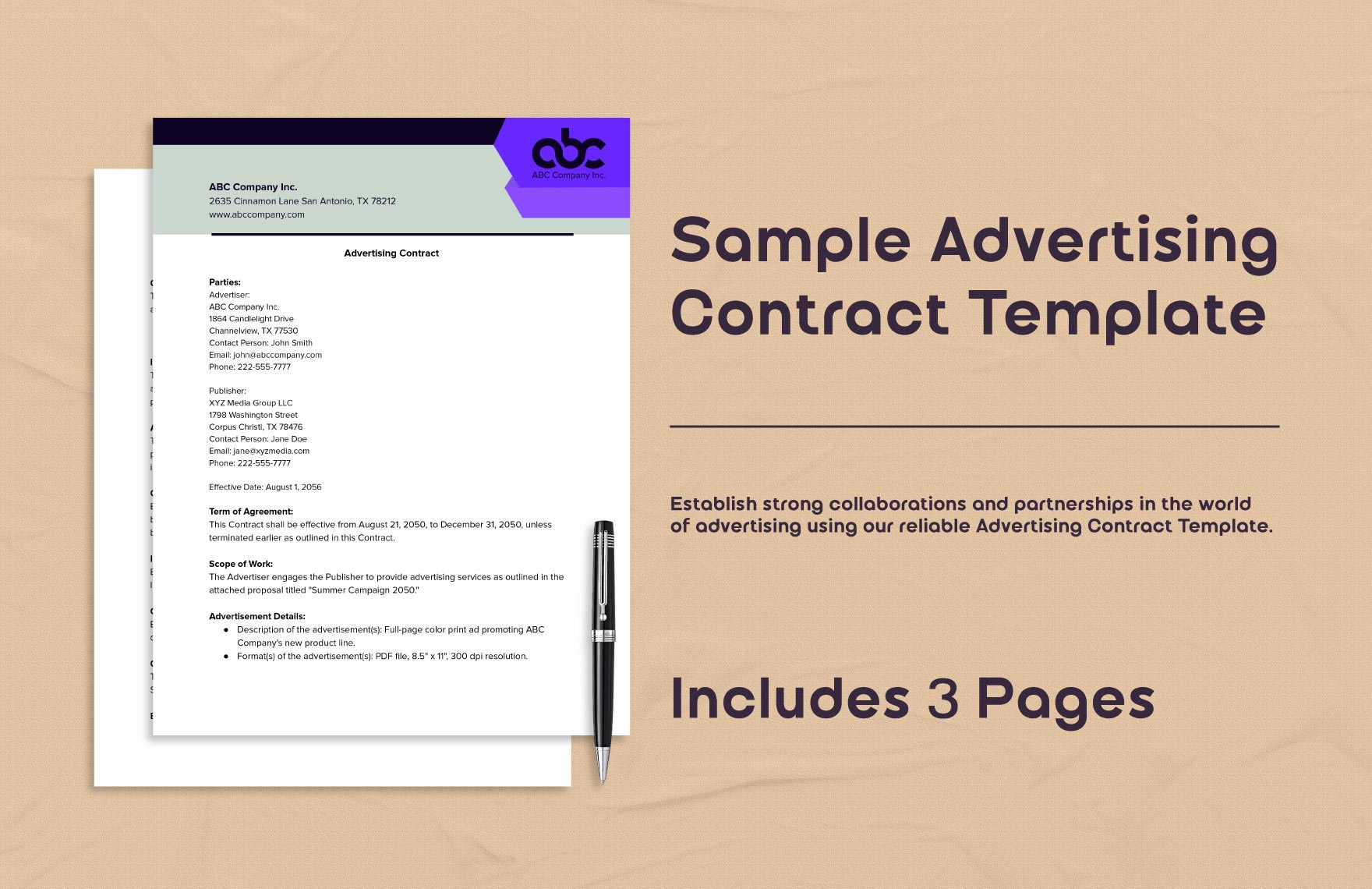 Sample Advertising Contract Template In Word, Pdf, Google Docs regarding Sample Advertising Contract Template