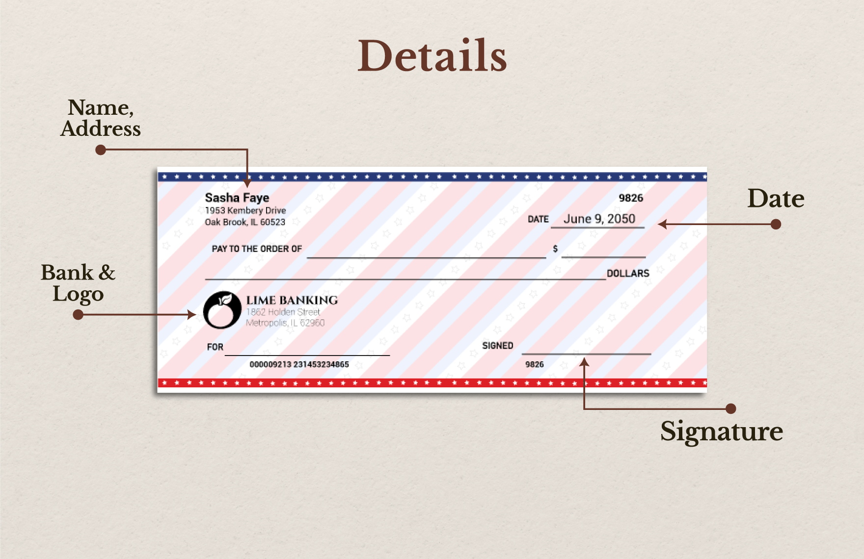 Sample American Blank Check Design In Illustrator, Word, Psd for Business Check Sample Template