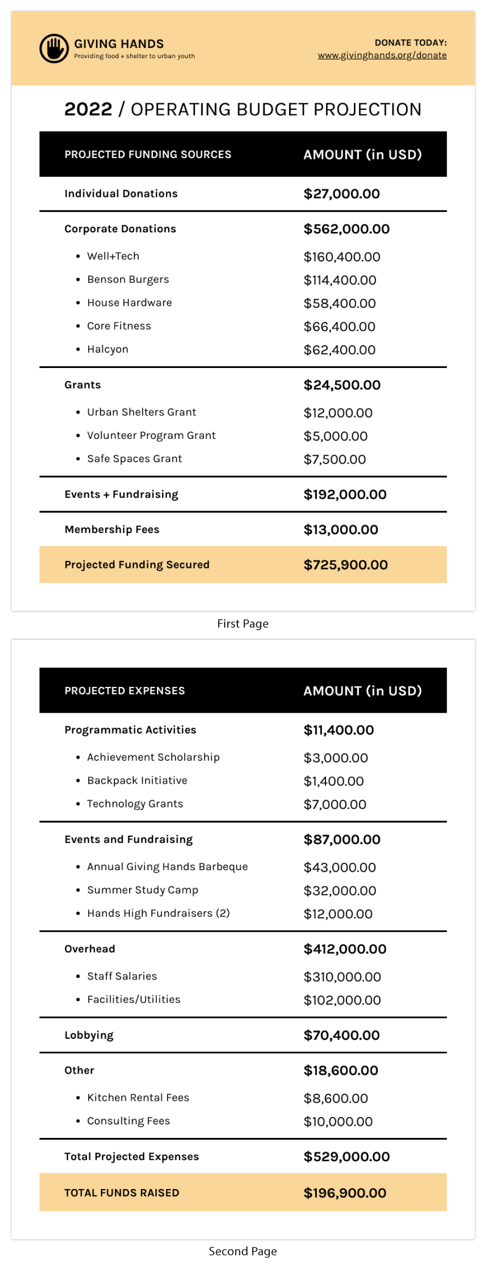 Sample Annual Nonprofit Budget Report Template - Venngage with regard to Year-End Report Sample Template