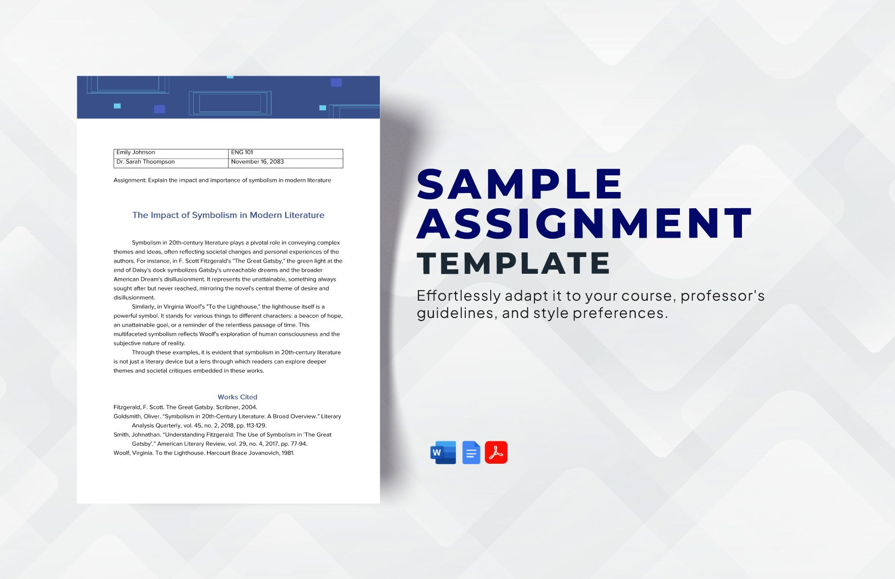 Sample Assignment Template In Word, Google Docs, Pdf - Download throughout Assignment Sample Template