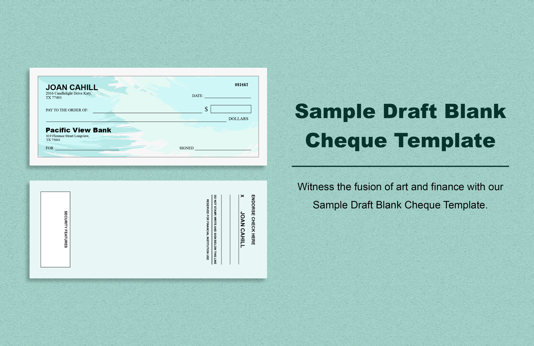 Sample Draft Blank Cheque Template In Word, Illustrator, Psd regarding Blank Cheque Sample Template