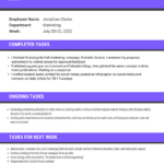 Sample Employee Daily Activity Report Template   Venngage For Sample Activity Report Template