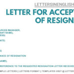 Sample Letter For Acceptance Of Resignation – Resignation Acceptance Letter For Resignation Acceptance Letter Template Sample