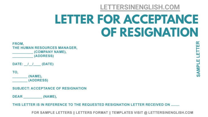 Resignation Acceptance Letter Template Sample