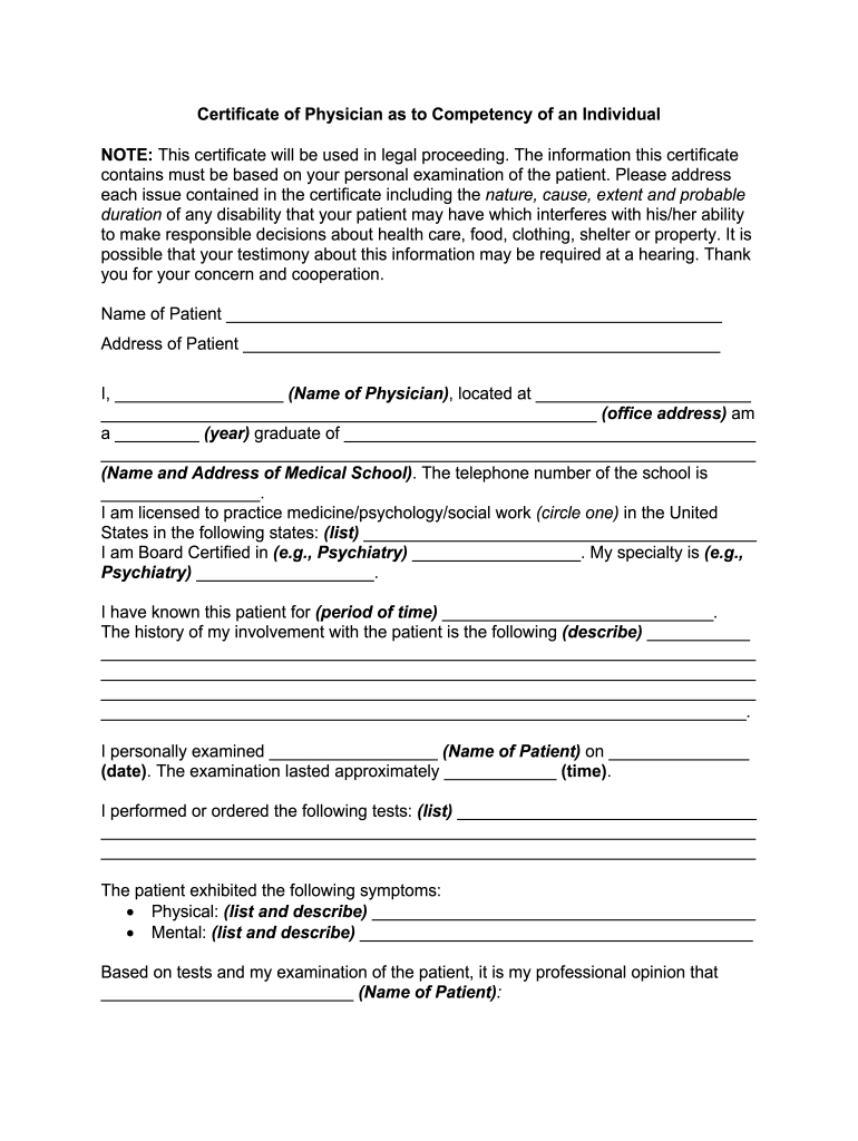 Sample Letter Of Competency From Doctor | Airslate Signnow intended for Competency Letter Sample Template