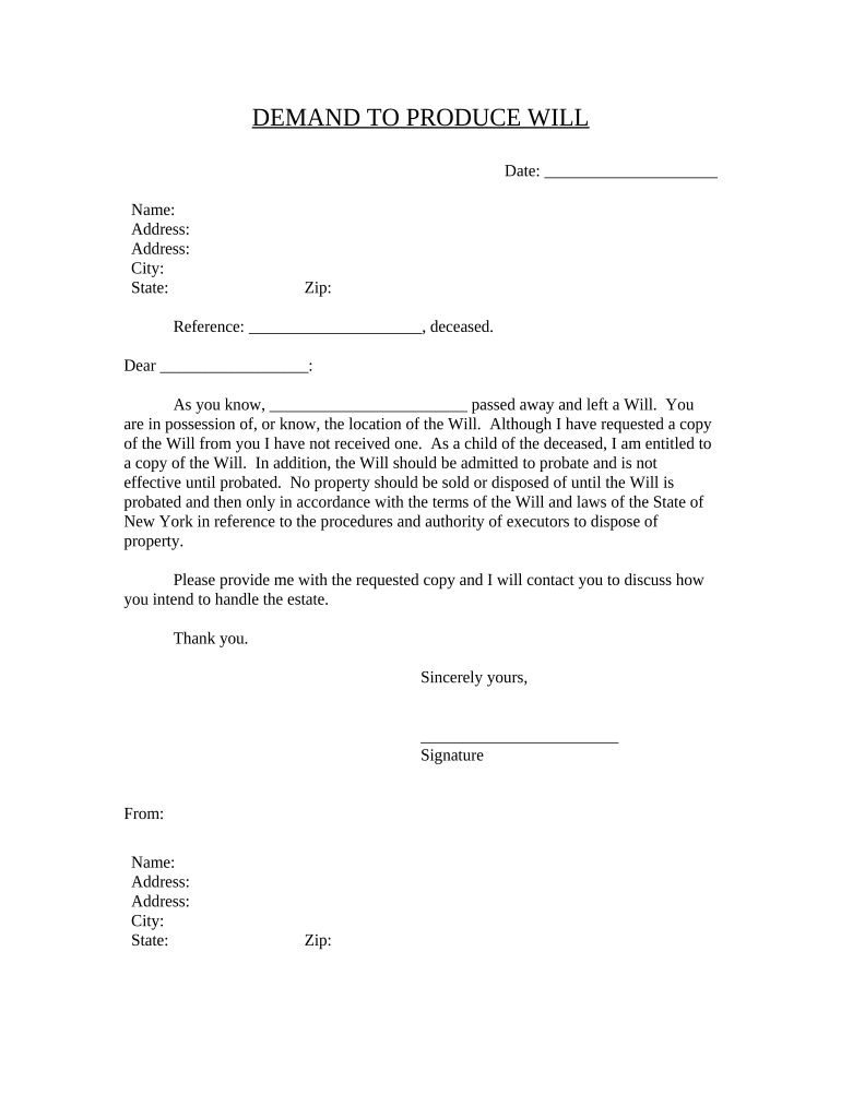 Sample Letter To Executor Of Estate From Beneficiary: Fill Out pertaining to Free Executor Letter Sample Template