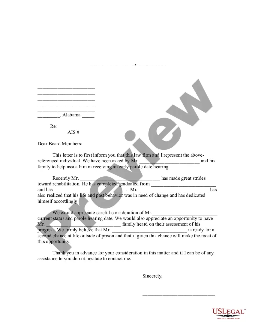 Sample Letter To Parole Board On Behalf Of Inmate | Us Legal Forms within Parole Pardon Letter Sample Template