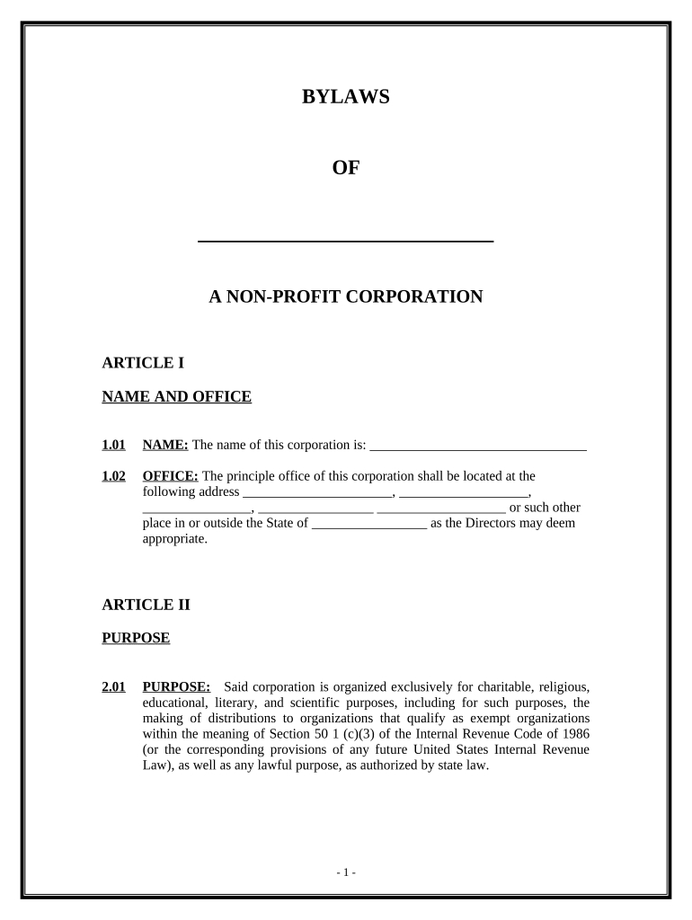 Sample Nonprofit Bylaws Pdf: Fill Out &amp;amp; Sign Online | Dochub within Nonprofit Bylaws Template Sample