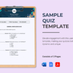 Sample Quiz Template In Word, Pdf, Google Docs   Download Throughout Quiz Sample Template